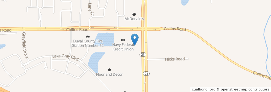 Mapa de ubicacion de Subway en Amerika Syarikat, Florida, Duval County, Jacksonville.