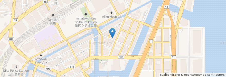 Mapa de ubicacion de 芝浦グリル en ژاپن, 東京都, 港区.