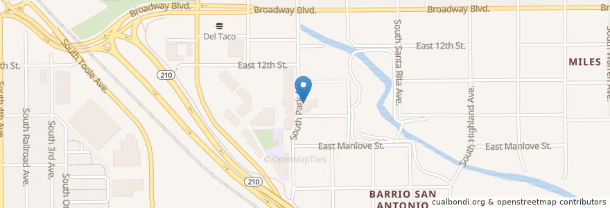 Mapa de ubicacion de Tooley's Cafe en États-Unis D'Amérique, Arizona, Pima County, Tucson.
