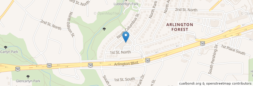 Mapa de ubicacion de Brick's Pizza en Amerika Syarikat, Virginia, Arlington County, Arlington.