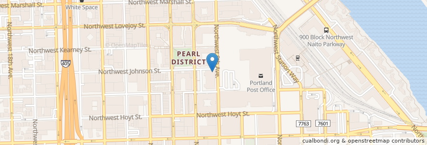 Mapa de ubicacion de Pearl Health Center en Verenigde Staten, Oregon, Portland, Multnomah County.