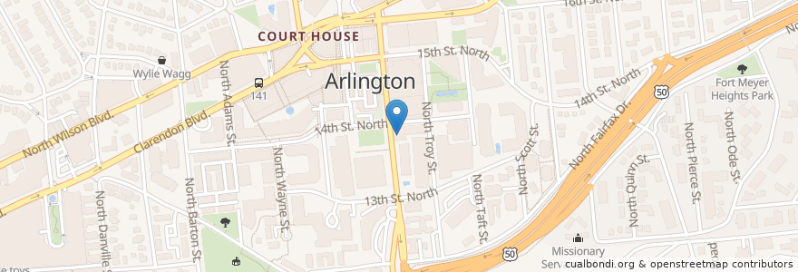 Mapa de ubicacion de Ragtime en Amerika Syarikat, Virginia, Arlington County, Arlington.