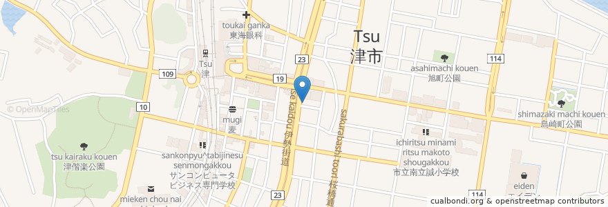 Mapa de ubicacion de オリックスレンタカー en 日本, 三重県, 津市.