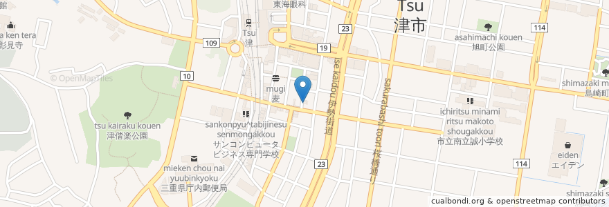 Mapa de ubicacion de 嬉すし en Japan, 三重県, 津市.