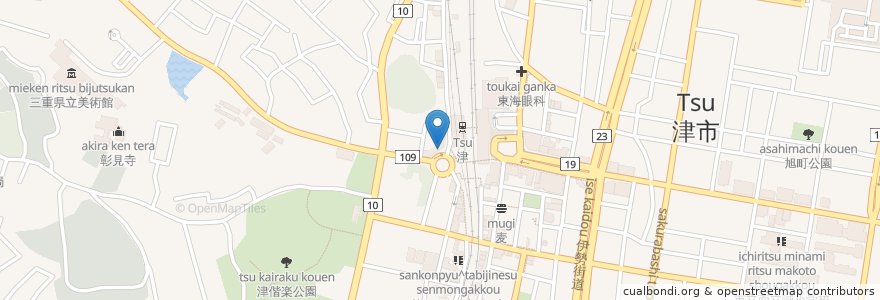 Mapa de ubicacion de 宝津飯店 en 日本, 三重県, 津市.