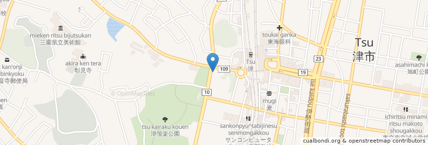 Mapa de ubicacion de 橋本歯科 en ژاپن, 三重県, 津市.