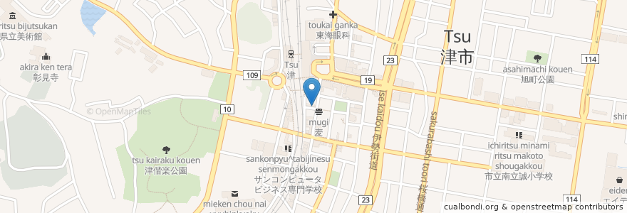 Mapa de ubicacion de 八の巣 en Japão, 三重県, 津市.