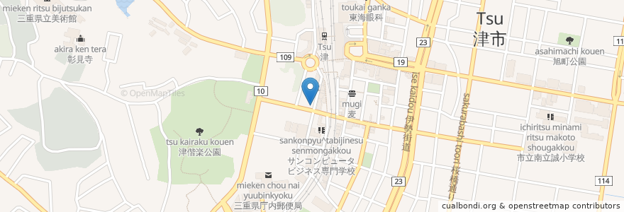 Mapa de ubicacion de おおはし歯科 en Jepun, 三重県, 津市.