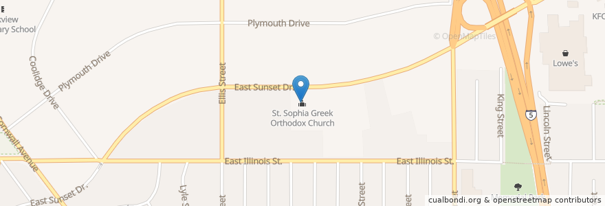 Mapa de ubicacion de St. Sophia Greek Orthodox Church en United States, Washington, Whatcom County, Bellingham.