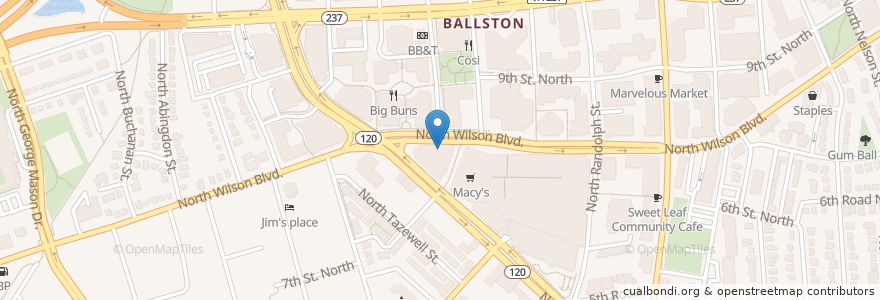 Mapa de ubicacion de Which Wich? en Соединённые Штаты Америки, Виргиния, Arlington County, Arlington.