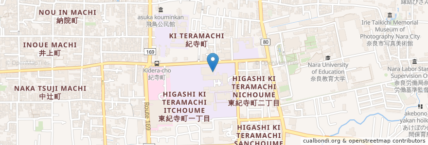 Mapa de ubicacion de 自販機 en Japão, 奈良県, 奈良市.