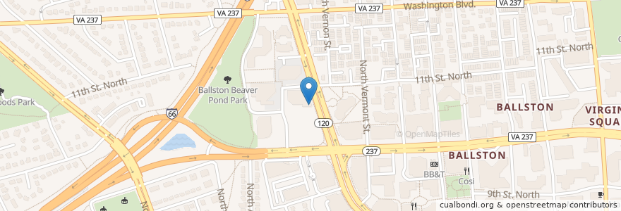 Mapa de ubicacion de Citibank en Amerika Birleşik Devletleri, Virjinya, Arlington County, Arlington.