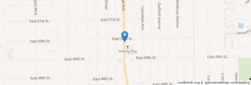Mapa de ubicacion de BlueIndy: 4937 North College Avenue en Estados Unidos De América, Indiana, Indianapolis.