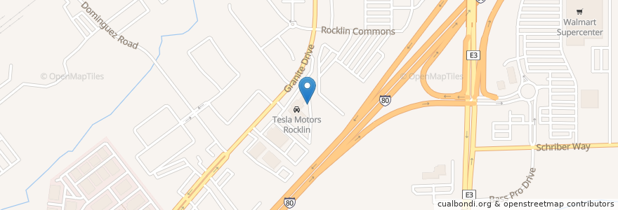 Mapa de ubicacion de Rocklin Supercharger en アメリカ合衆国, カリフォルニア州, Placer County, Rocklin.