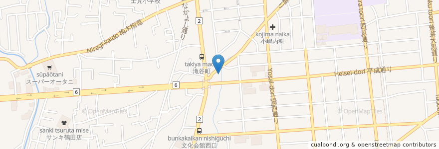 Mapa de ubicacion de 滝尾神社 en 日本, 栃木県, 宇都宮市.