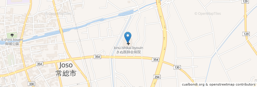 Mapa de ubicacion de きぬ医師会病院 en Япония, Ибараки, 常総市.