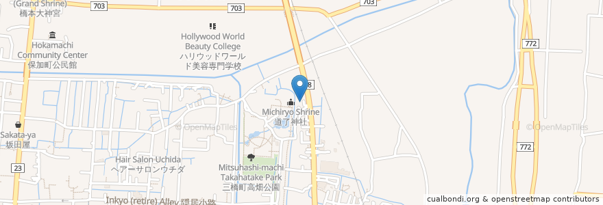 Mapa de ubicacion de びすとろ ふらっと en 日本, 福冈县, 柳川市.