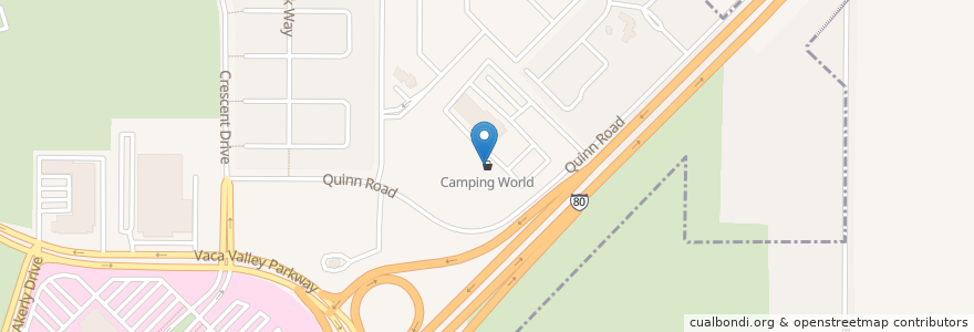 Mapa de ubicacion de Camping World en 美利坚合众国/美利堅合眾國, 加利福尼亚州/加利福尼亞州, Solano County, Vacaville.