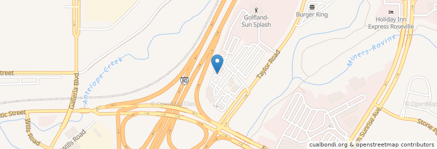 Mapa de ubicacion de Brooksfield Restaurant en 美利坚合众国/美利堅合眾國, 加利福尼亚州/加利福尼亞州, Placer County, Roseville.