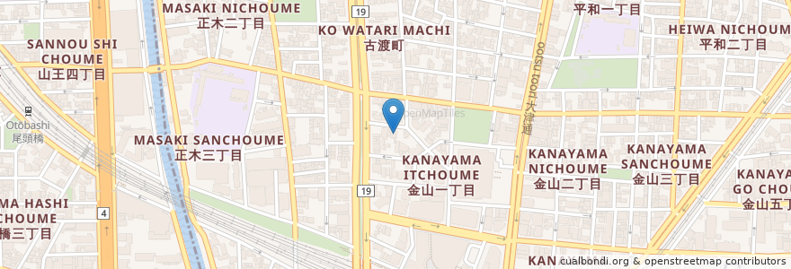Mapa de ubicacion de 霊山寺 en Japan, Präfektur Aichi, 名古屋市, 中区.