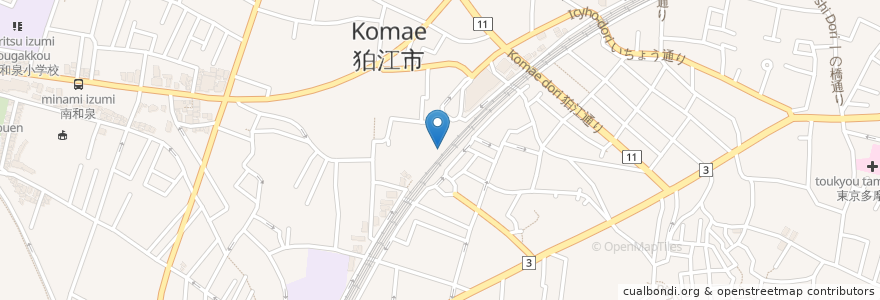 Mapa de ubicacion de なか卯 en Japan, Tokio, 狛江市.