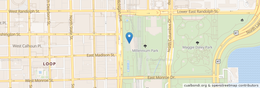 Mapa de ubicacion de The Park Grill en 美利坚合众国/美利堅合眾國, 伊利诺伊州 / 伊利諾州, 芝加哥.