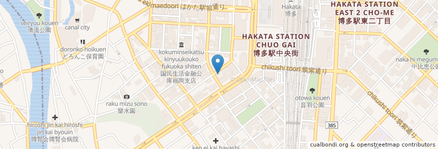 Mapa de ubicacion de 華味鳥 en Japão, 福岡県, 福岡市, 博多区.