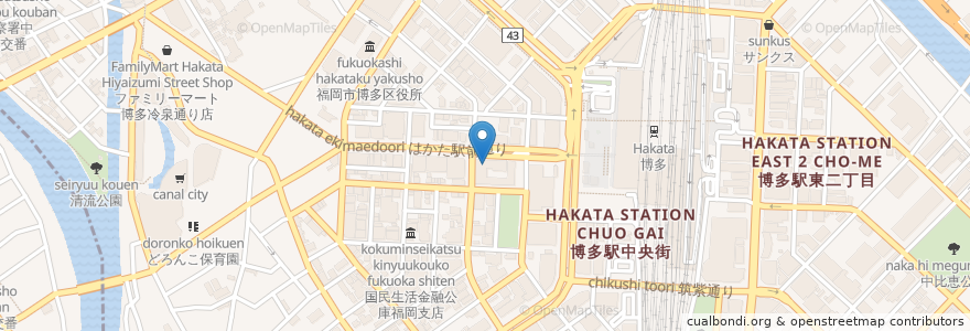 Mapa de ubicacion de ドトール en 日本, 福岡県, 福岡市, 博多区.