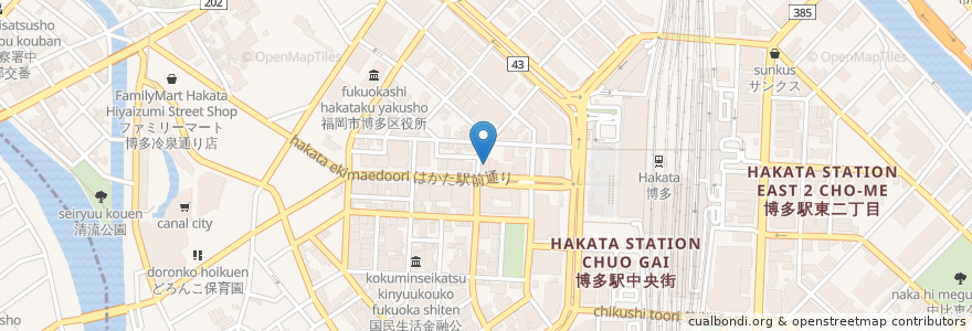 Mapa de ubicacion de ふとっぱら en Japon, Préfecture De Fukuoka, 福岡市, 博多区.