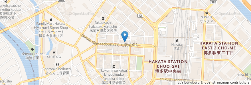 Mapa de ubicacion de ベローチェ en 일본, 후쿠오카현, 후쿠오카, 博多区.