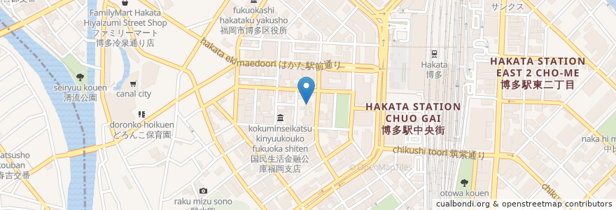Mapa de ubicacion de あぷろ en Japan, 福岡県, Fukuoka, 博多区.