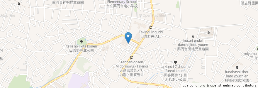 Mapa de ubicacion de みどりの湯田喜野井店 en Japon, Préfecture De Chiba, 船橋市.