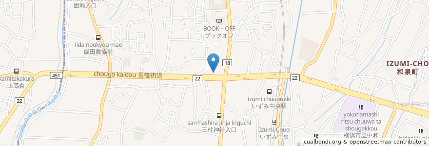 Mapa de ubicacion de 林内科クリニック en 日本, 神奈川県, 横浜市, 泉区.