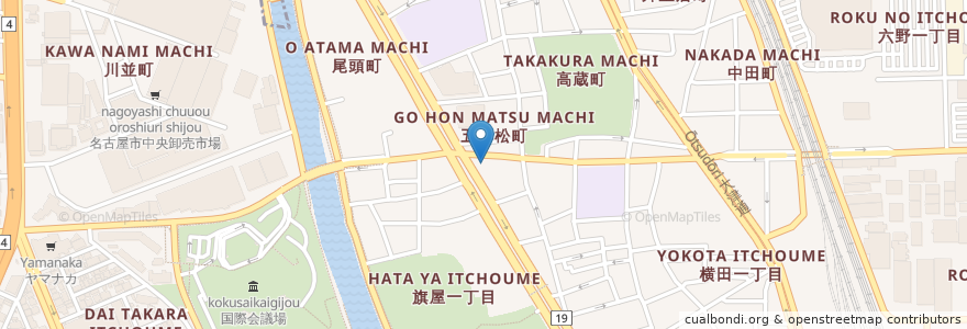 Mapa de ubicacion de コメダ珈琲店 en Япония, Айти, 名古屋市, 熱田区.