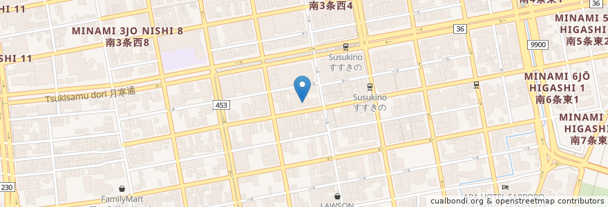 Mapa de ubicacion de WINE&PIZZA HACHI en Japon, Préfecture De Hokkaidō, 石狩振興局, 札幌市, 中央区.