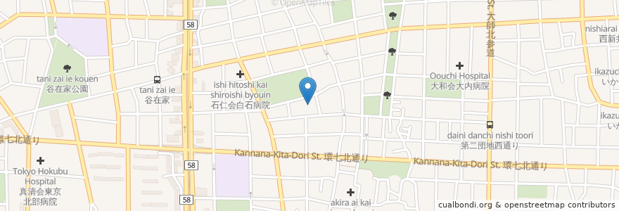 Mapa de ubicacion de 西新井天満宮 en Japão, Tóquio, 足立区.