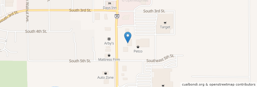 Mapa de ubicacion de PepperJax Grill en الولايات المتّحدة الأمريكيّة, آيوا, Story County, Ames.