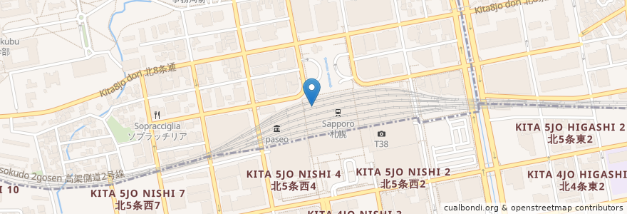 Mapa de ubicacion de 西改札北口トイレ en Япония, Хоккайдо, Округ Исикари, Саппоро.