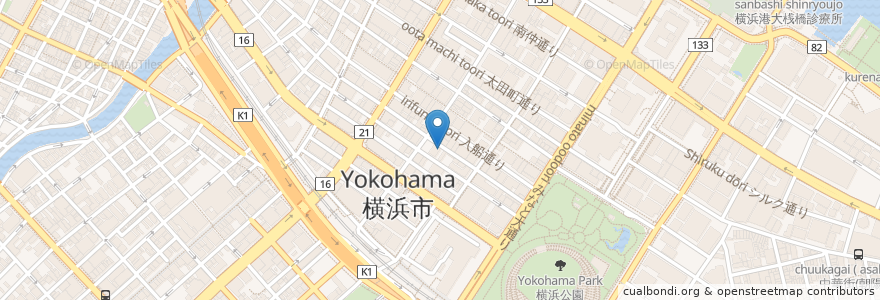Mapa de ubicacion de T's Bar en 일본, 가나가와현, 요코하마시, 中区.