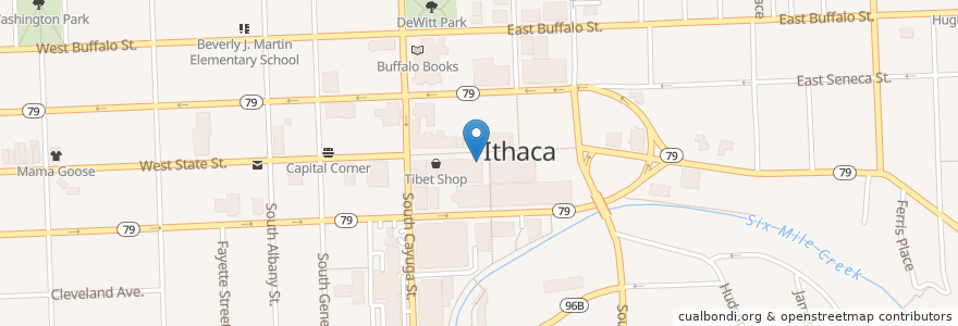 Mapa de ubicacion de Maté Factor Cafe en United States, New York, Tompkins County, Ithaca Town, Ithaca.