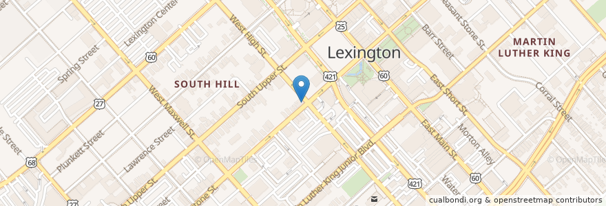Mapa de ubicacion de Blue Fish - Bar and Grill en الولايات المتّحدة الأمريكيّة, كنتاكي, Fayette County, Lexington.