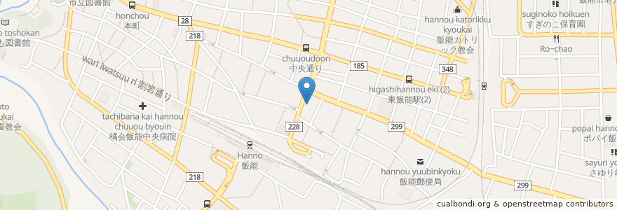 Mapa de ubicacion de 埼玉りそな銀行 飯能支店 en Japón, Prefectura De Saitama, 飯能市.