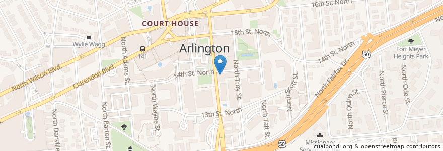 Mapa de ubicacion de Courthouse Deli en 미국, 버지니아, Arlington County, Arlington.