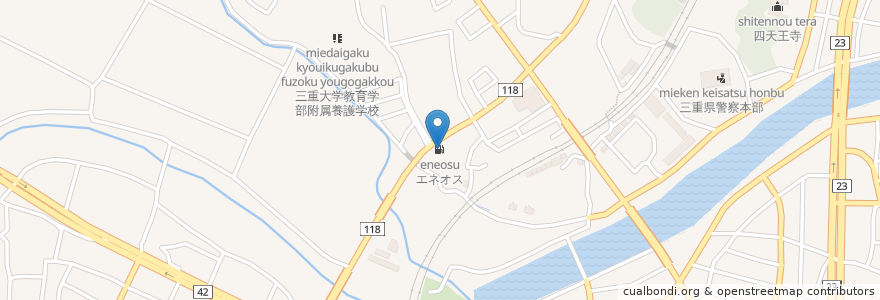 Mapa de ubicacion de エネオス en ژاپن, 三重県, 津市.