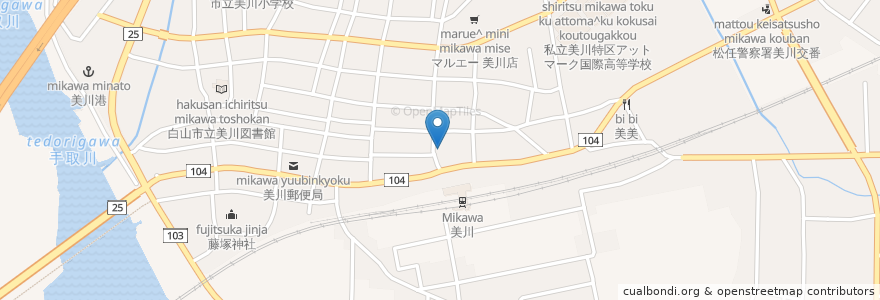 Mapa de ubicacion de みかわ屋食堂 en Japão, 石川県, 白山市.