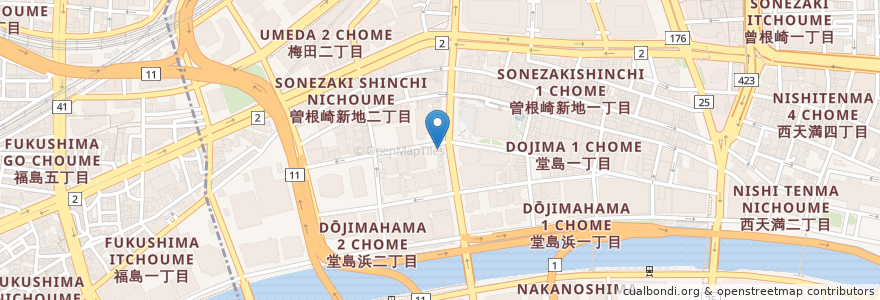 Mapa de ubicacion de 海鮮どんぶり太郎 en Japón, Prefectura De Osaka, Osaka, 北区.