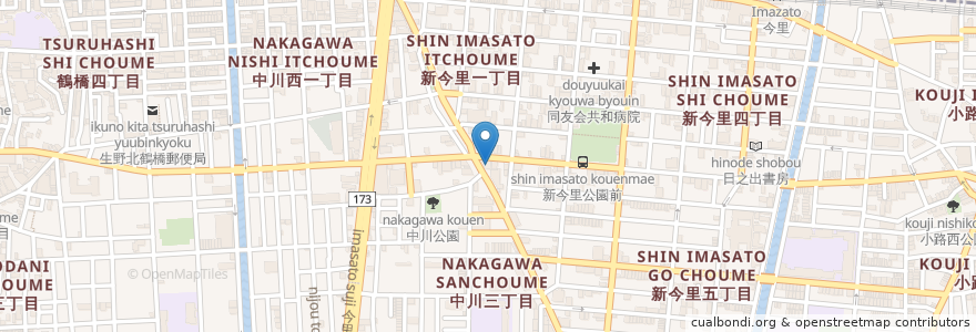 Mapa de ubicacion de フォレスト今里校 en ژاپن, 大阪府, 大阪市, 生野区.