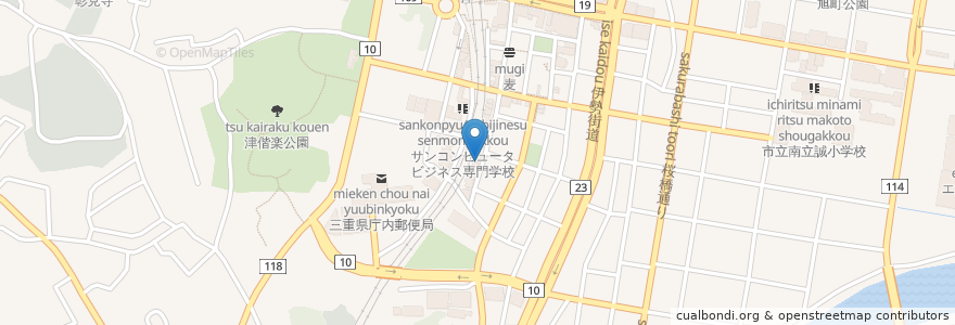 Mapa de ubicacion de さかえや en Jepun, 三重県, 津市.