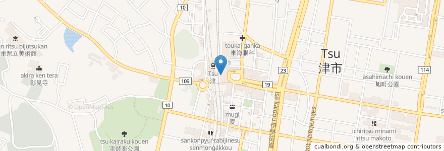 Mapa de ubicacion de サイゼリヤ en 日本, 三重県, 津市.