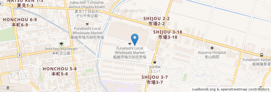 Mapa de ubicacion de 第3外便所 en Japan, 千葉県, 船橋市.